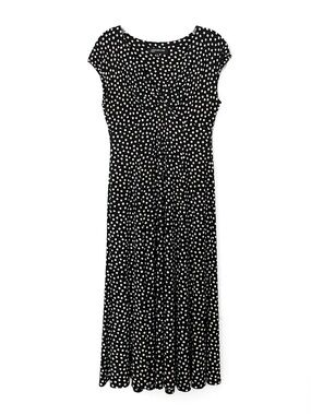 ⚪️ Jones New York Navy and White Polka Dot V-Neck Midi Dress ⚪️